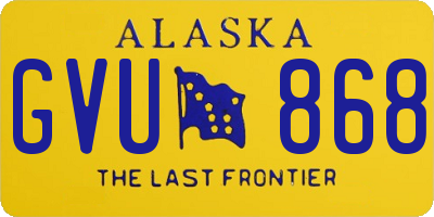 AK license plate GVU868