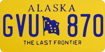 AK license plate GVU870