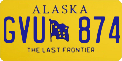 AK license plate GVU874