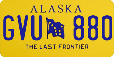 AK license plate GVU880