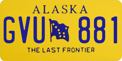 AK license plate GVU881