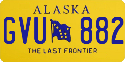 AK license plate GVU882