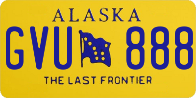 AK license plate GVU888