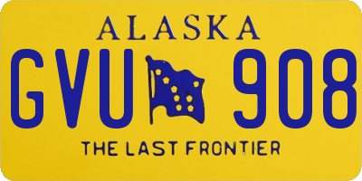 AK license plate GVU908