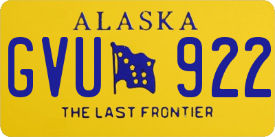 AK license plate GVU922