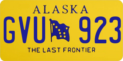 AK license plate GVU923