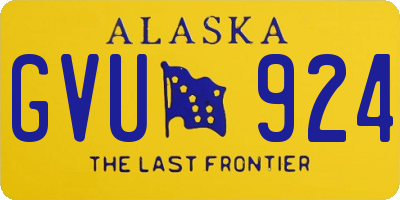 AK license plate GVU924