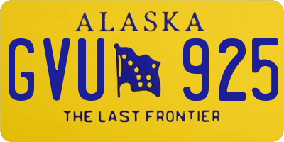 AK license plate GVU925