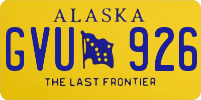 AK license plate GVU926