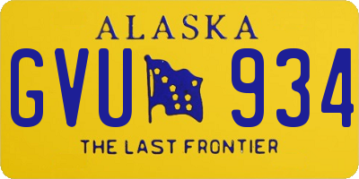 AK license plate GVU934