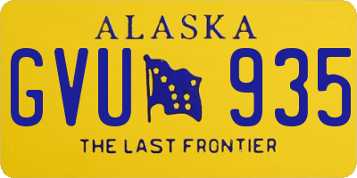 AK license plate GVU935