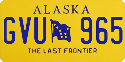 AK license plate GVU965