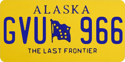 AK license plate GVU966