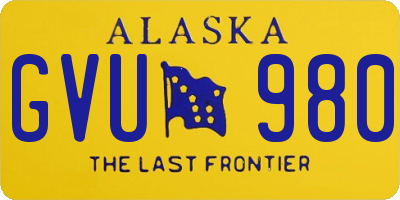 AK license plate GVU980