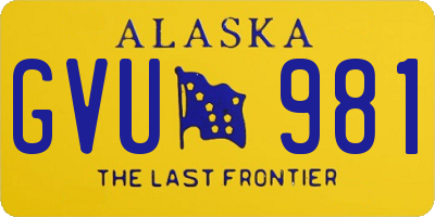 AK license plate GVU981