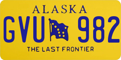 AK license plate GVU982