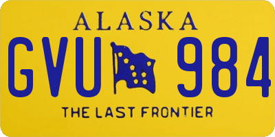 AK license plate GVU984