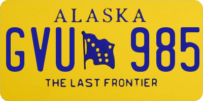 AK license plate GVU985