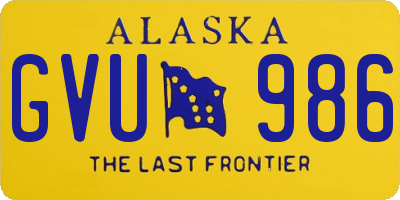 AK license plate GVU986