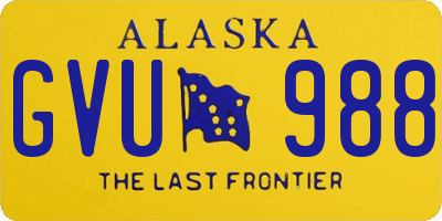 AK license plate GVU988