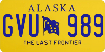 AK license plate GVU989