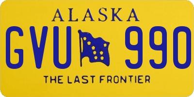 AK license plate GVU990