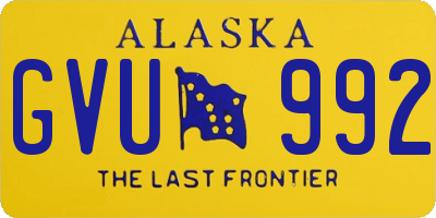 AK license plate GVU992