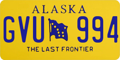 AK license plate GVU994