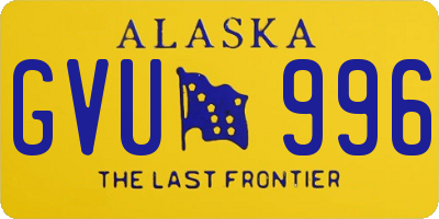 AK license plate GVU996