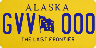 AK license plate GVV000