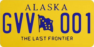 AK license plate GVV001