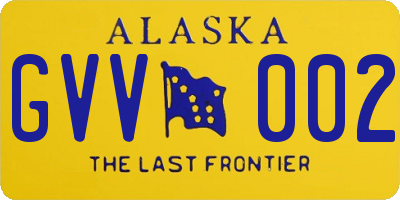 AK license plate GVV002