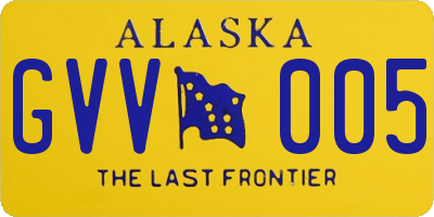 AK license plate GVV005