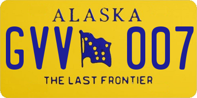 AK license plate GVV007