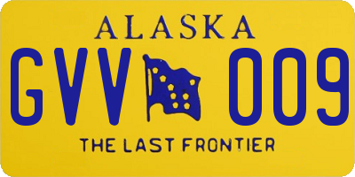 AK license plate GVV009