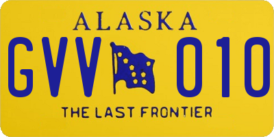 AK license plate GVV010