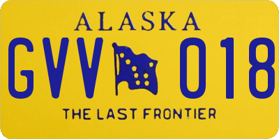 AK license plate GVV018