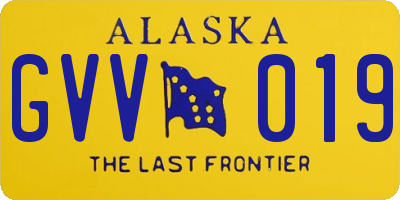 AK license plate GVV019