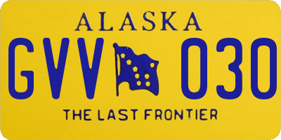 AK license plate GVV030