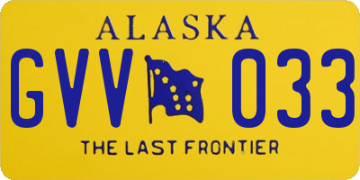 AK license plate GVV033