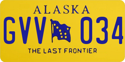 AK license plate GVV034