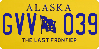 AK license plate GVV039