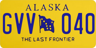 AK license plate GVV040