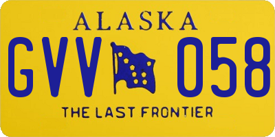 AK license plate GVV058