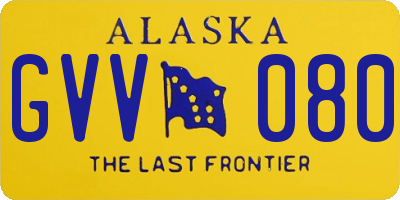 AK license plate GVV080