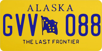 AK license plate GVV088