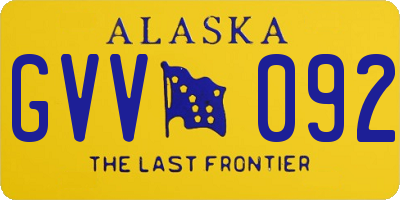 AK license plate GVV092