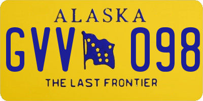 AK license plate GVV098