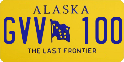 AK license plate GVV100