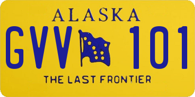 AK license plate GVV101